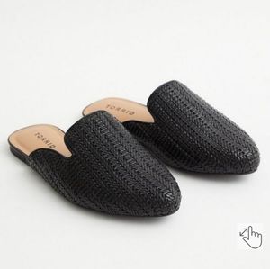 Torrid Black Faux Leather Woven Mule NWT Sz 12 WW